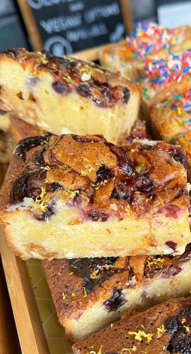 Tangy Lemon and Blueberry Blondie